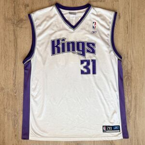 Vintage Reebok NBA Kings Scot Pollard Jersey White Purple 2XL #31